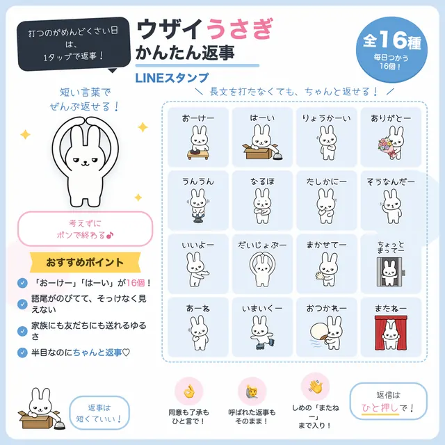 ウザイうさぎ かんたん返事 の紹介画像